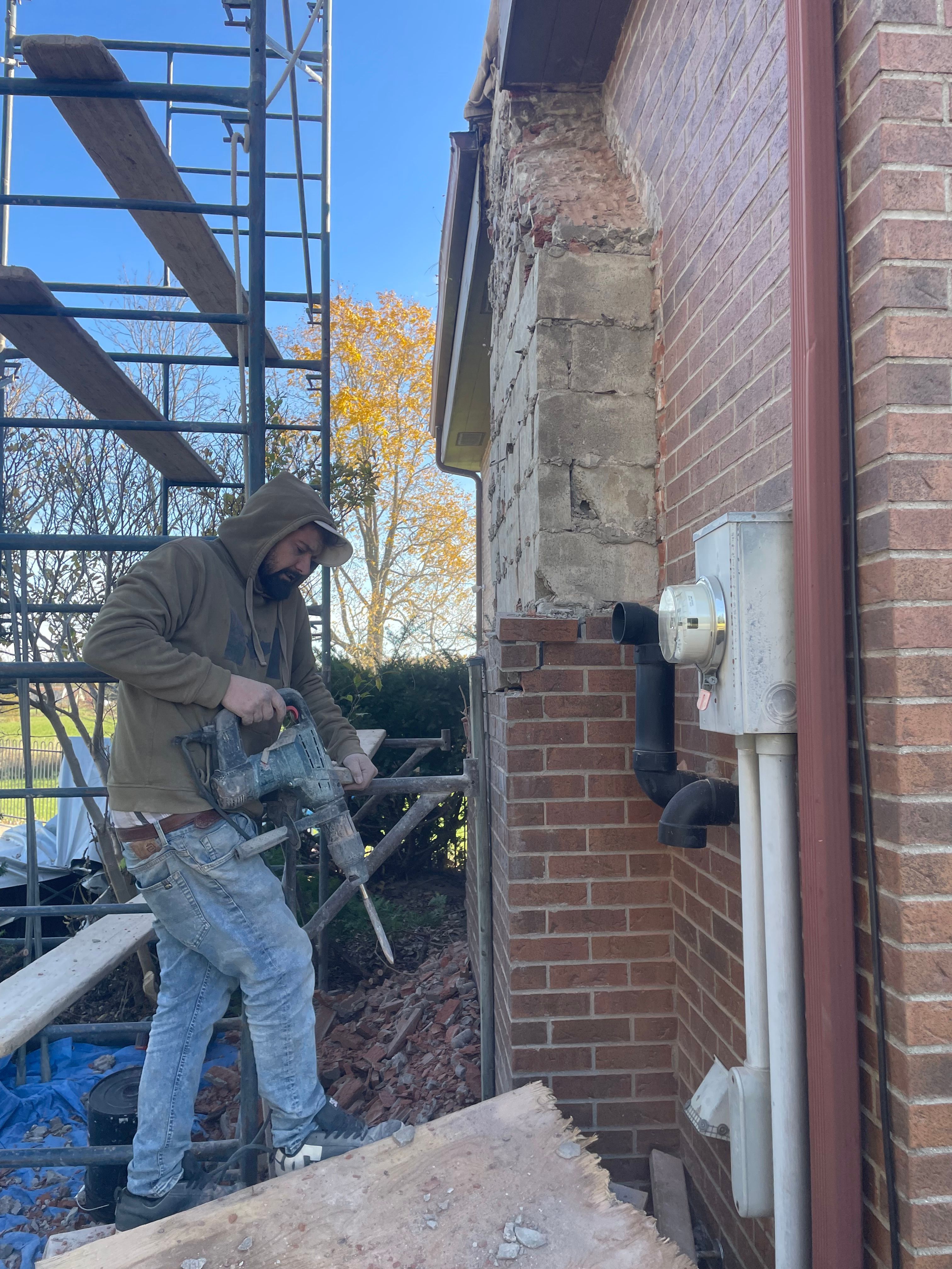 After: Brick wall repair and restoration