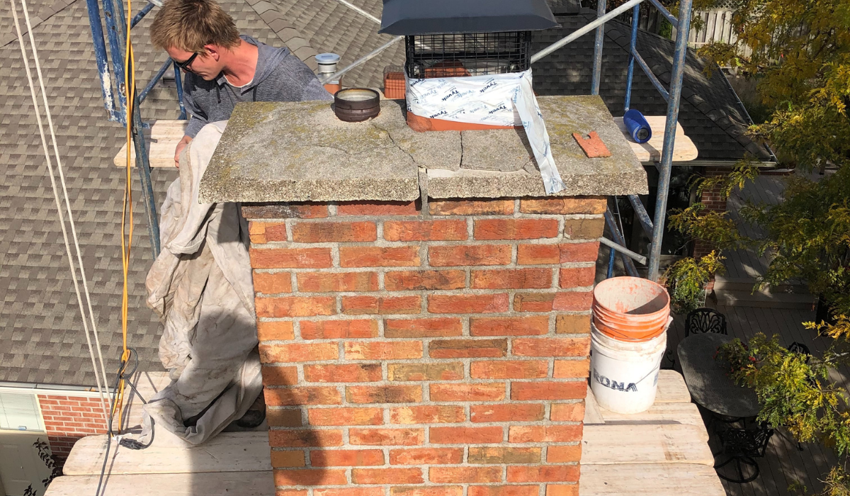 Chimney repair and reconstruction project