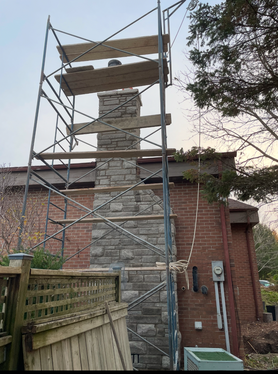 Completed chimney rebuild project