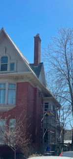 Chimney before and after comparison for repair planning in London, Ontario