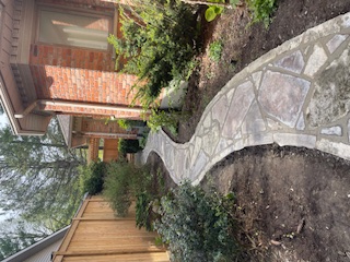 Custom stonework installation with natural stone